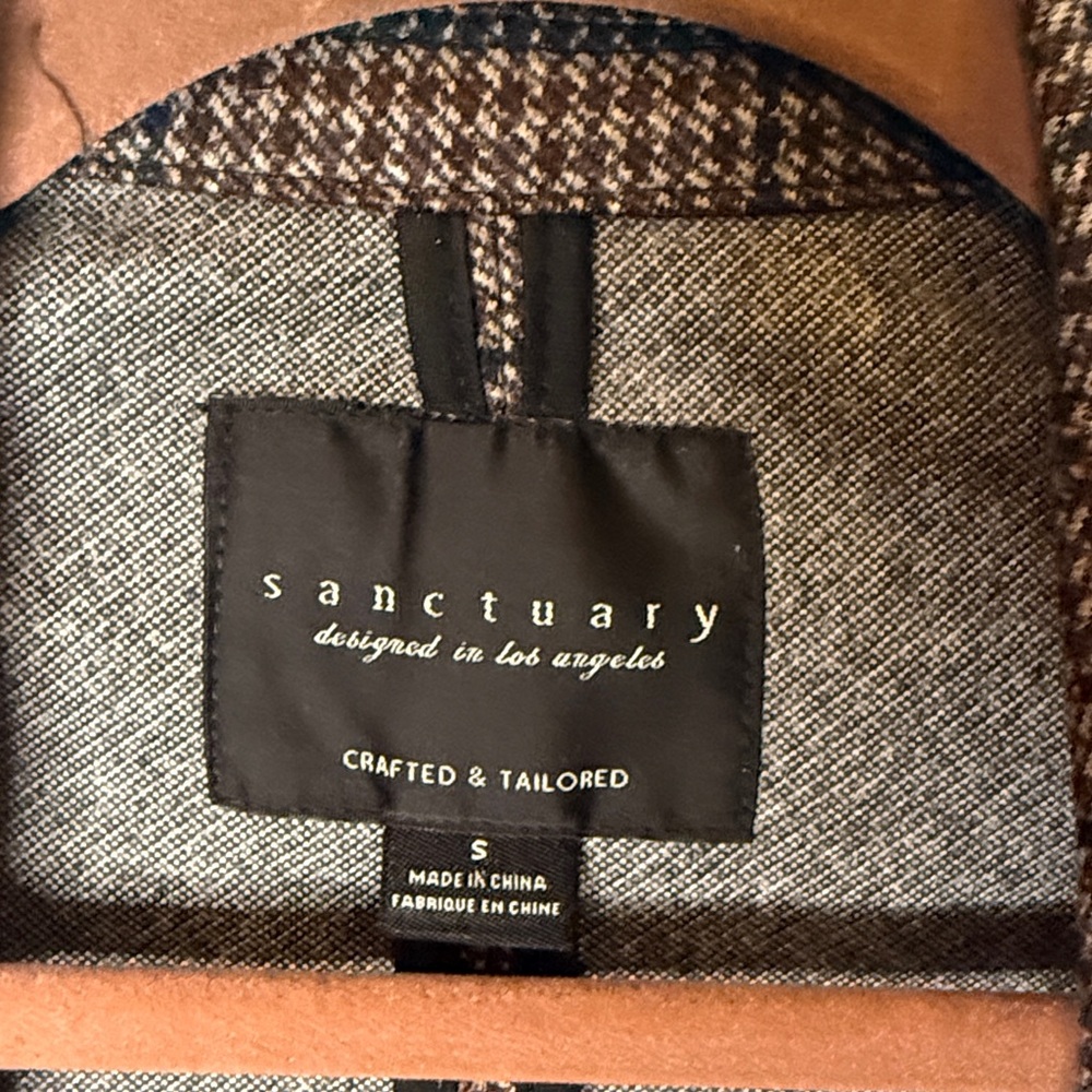 Oversized Sanctuary Women's plaid over size Blazer Jacket - Picture 3 of 7